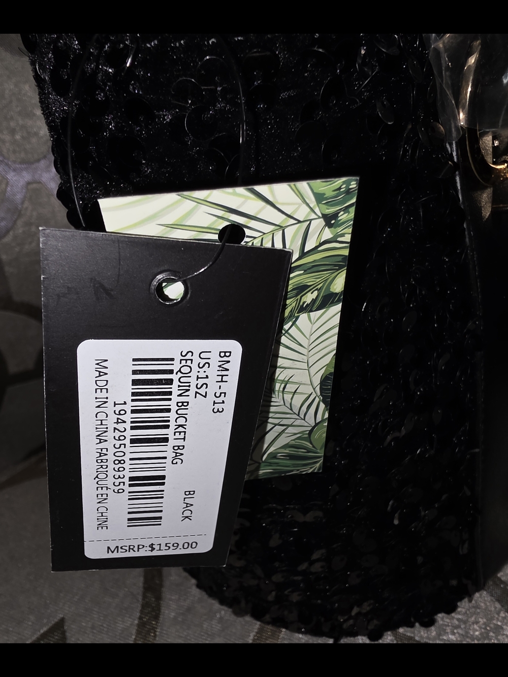 Badgley Mischka Black Sequin Evening Bag - Picture 4 of 10